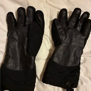 Patagonia Insulated Ski Gloves Black SZ L Gauntlet Cuff Fleece Lined Winter Snow